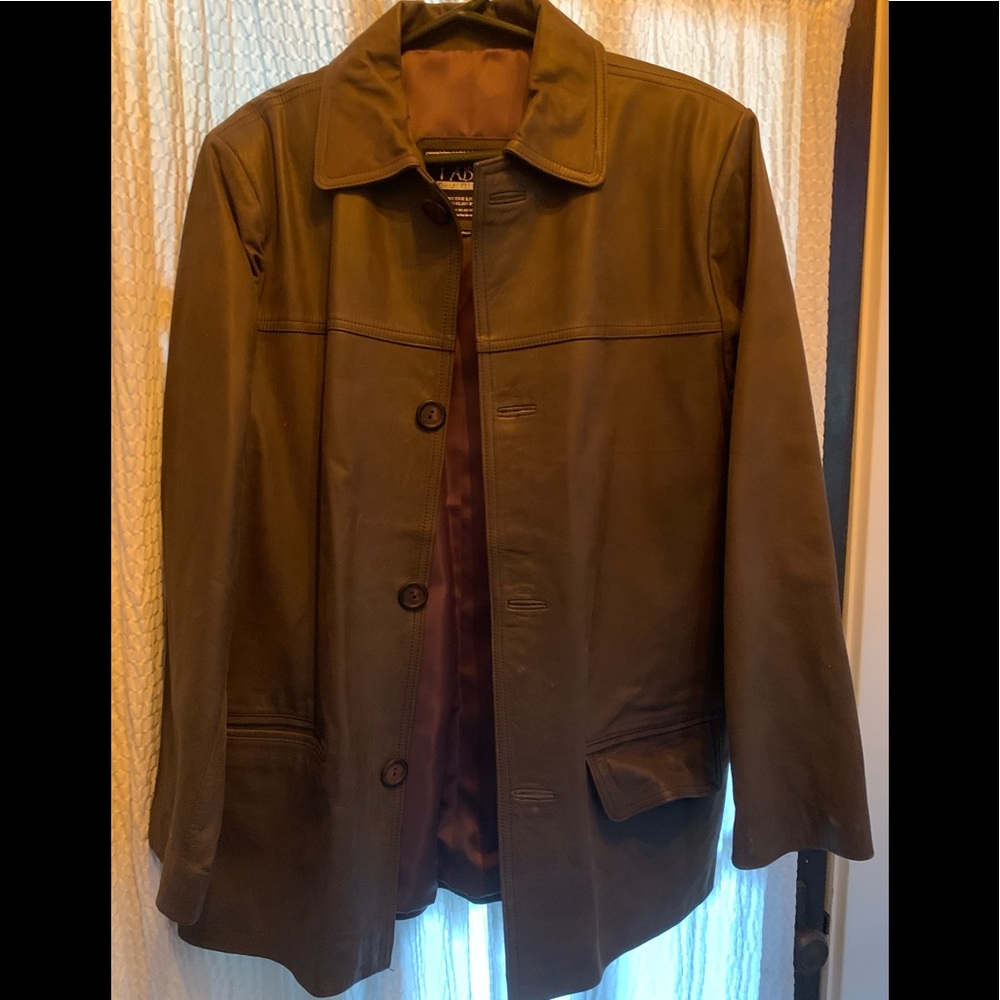 Men’s Dk. Brown 3/4 Length Tabka Leather Coat